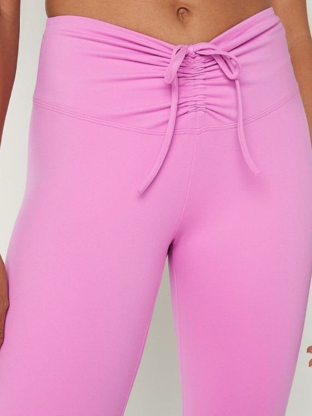 PINK adjustable waist ruched v leggings - Color - Pink Blossom/ Size XL